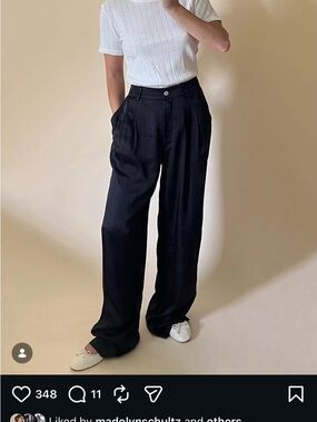 DONNI. Black Silk Trouser Pant - size M